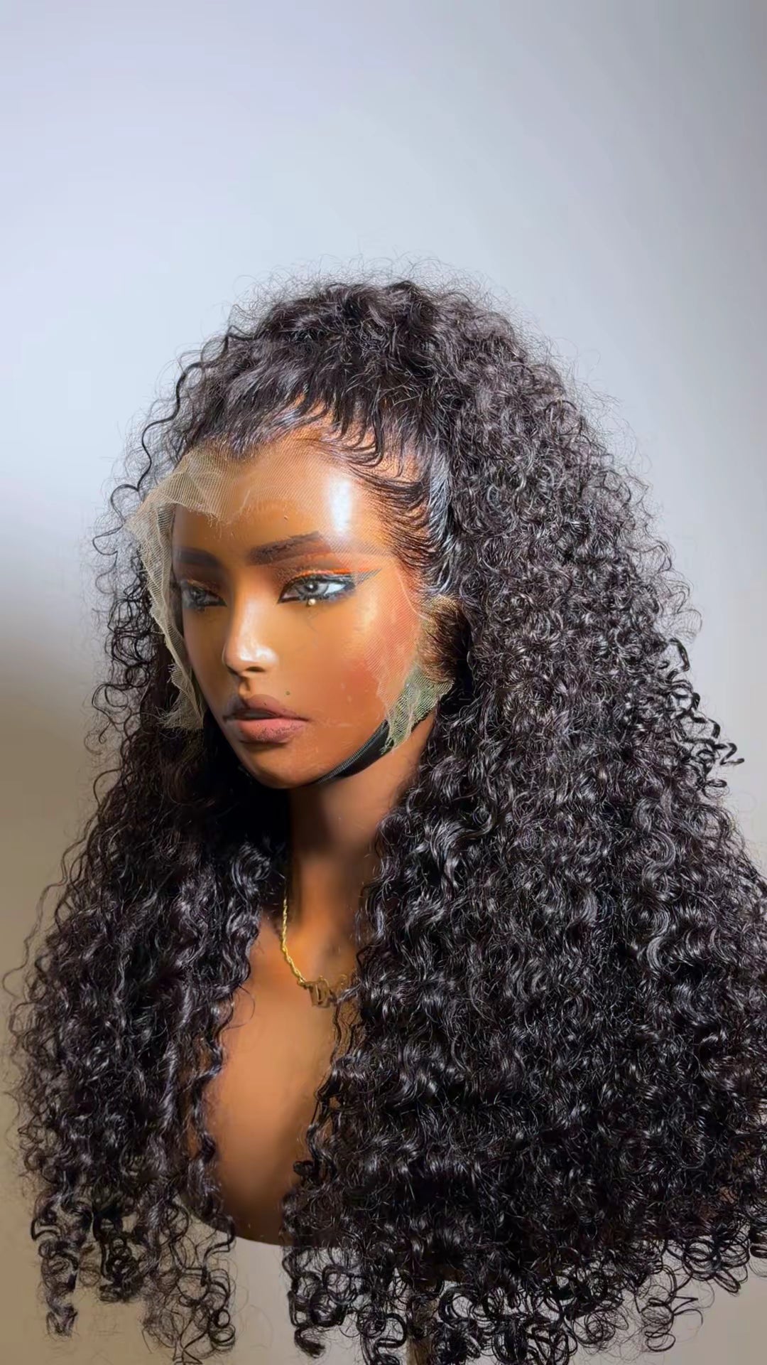 22” Curly HD frontal Wig – 300g Full Density