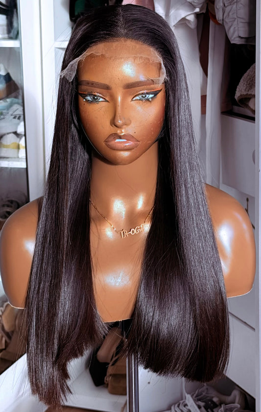 18 Inches Straight Donor Hair Wig – 6x6 HD Closure