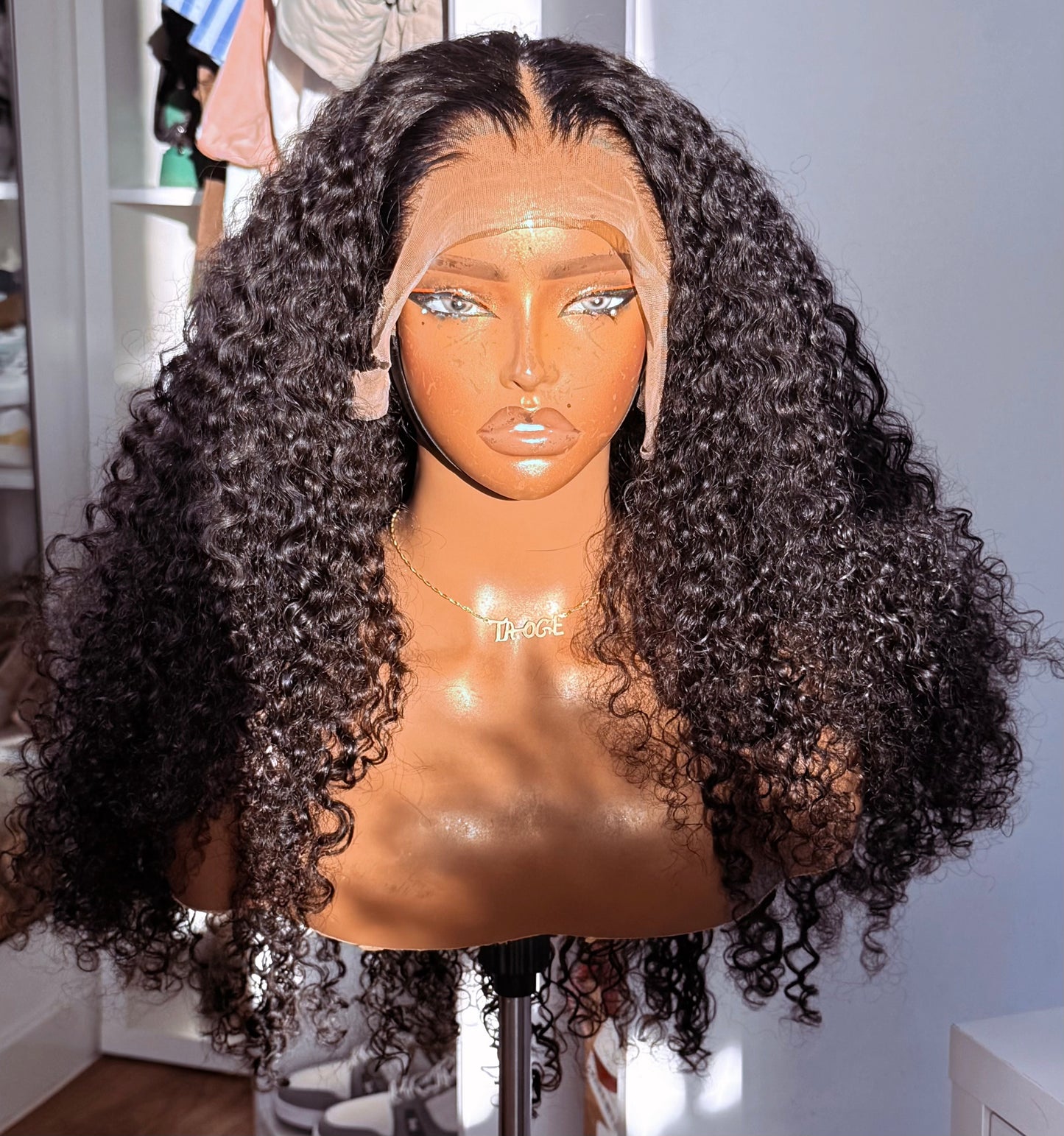 24 Inches Curly Virgin Hair Wig – 13x6 HD Closure (300g)