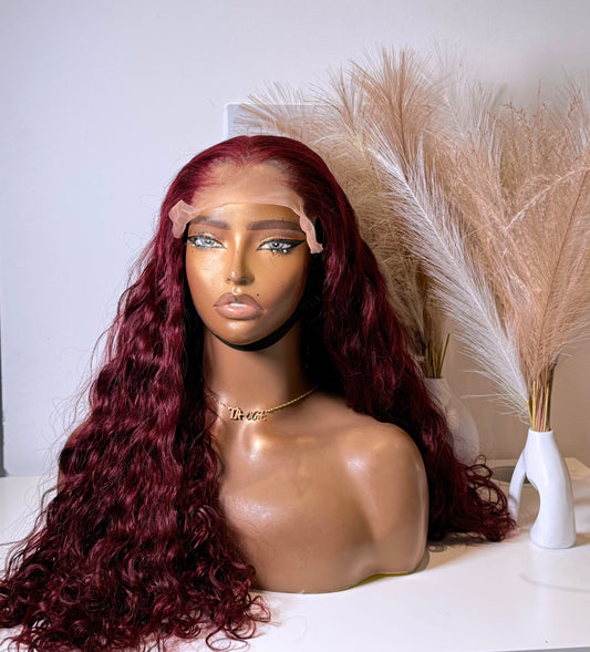 BURGUNDY 24” SDD 6 x 6
Middle Part Glueless Wig 23" Circumference