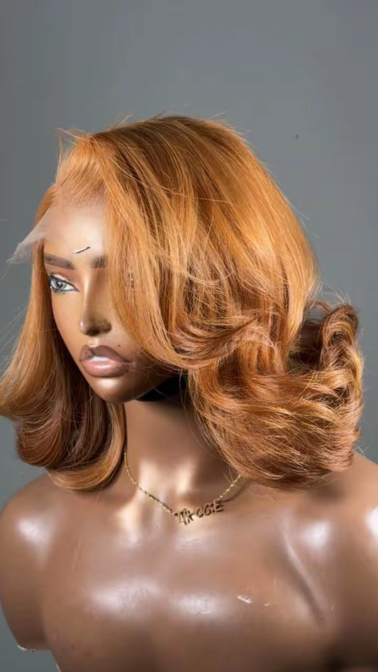 12” Golden Blonde Filipino Single Donor Bouncy Wig – 5x5 Closure | Custom Made