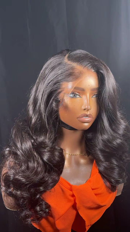 20” Layered raw Hair wig  – 400g Full Density | 5x5 Side-Part Closure