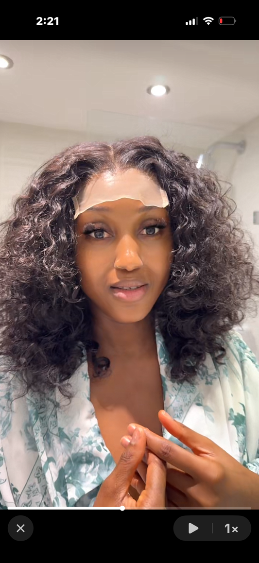 14” Layered Indonesian Curly Wig – 300g Full | 5x5 Transparent Lace
